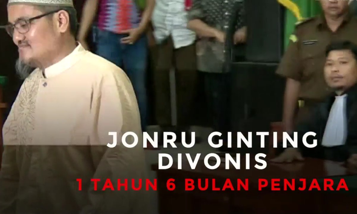 Jonru Ginting Divonis 1 Tahun 6 Bulan Penjara