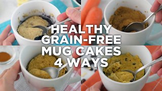 Healthy Breakfast Grain Free Mug Cakes 4 Ways by Cooking Food