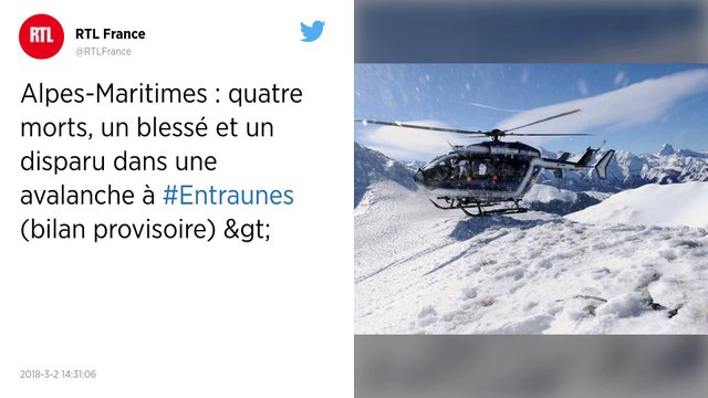 Avalanche dans les Alpes-Maritimes : au moins quatre morts et un disparu.