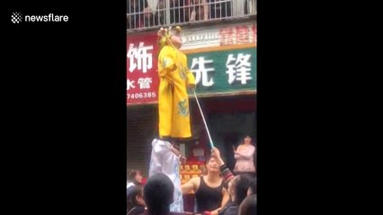 Boy nods off during festival performance