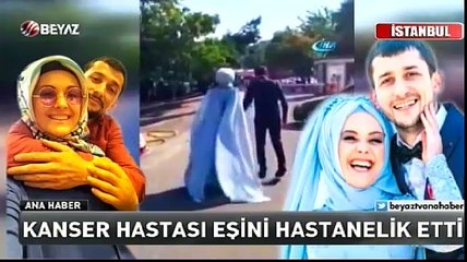 Kanser hastası eşini hastanelik etti
