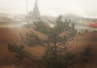 Construction Crews Continue Work in Scituate During Nor'easter