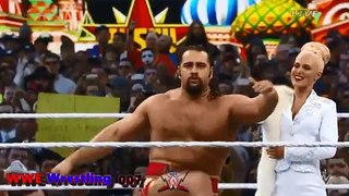 WWE Wrestlemania 31 Rusev vs John Cena highight Reality Match Champion and vs LANA, Lana attack John cena, but look whats happen after, rusev slap her wife lana