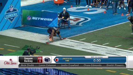 Penn State RB Saquon Barkley runs a 4.40 40-yard dash