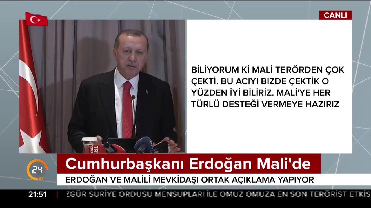 Cumhurbaşkanı Erdoğan Mali'de