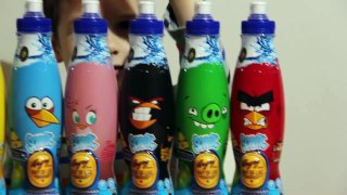 Энгри Бёрдс Сюрпризы в бутылке Игрушки Распаковка Angry Birds Juice unboxing toys Oscar TV