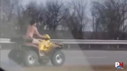 Naked ATV Rider Leads Police On Chase Through Oncoming Traffic