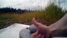 crushed it. gray water balloon.180 degrees.