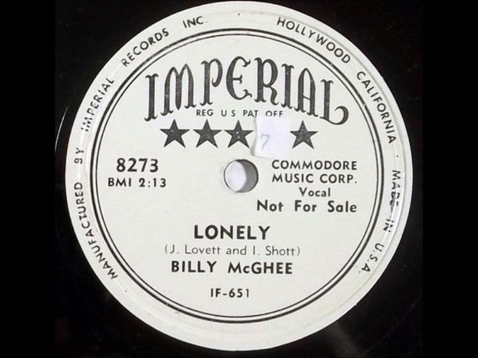 BILLY McGhee Lonely IMPERIAL 1953