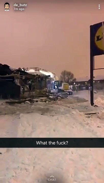 Lidl store demolished by Digger in Tallaght Dublin 02/03/18