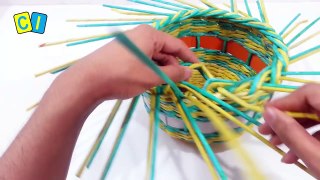 How to make newspaper basket with handle