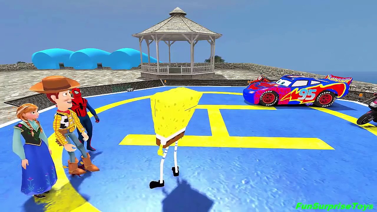 Disney Pixar Cars Spiderman & spongebob Nursery Rhymes Lightning McQueen (Songs for Children w/ A)