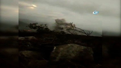 Afrin'de 8 askerin şehit olduğu tepe böyle bombardıman altına alındı