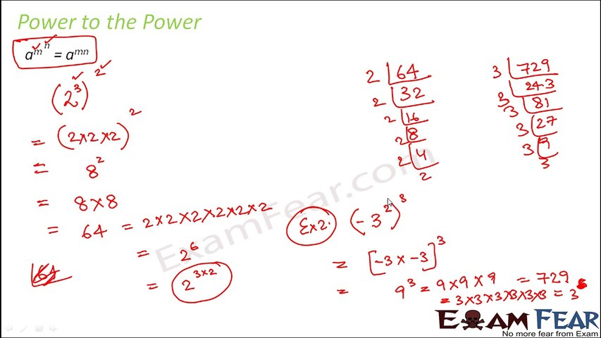 Maths Exponents And Powers Part 6 Power With Same Component Cbse