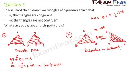 Maths Congruence of Triangles part 12 (Questions 2: RHS) CBSE Class 7  Mathematics VII