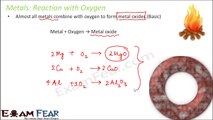 Chemistry Metal & Non-Metal Part 8 (Metal reaction with oxygen) Class 8  VIII