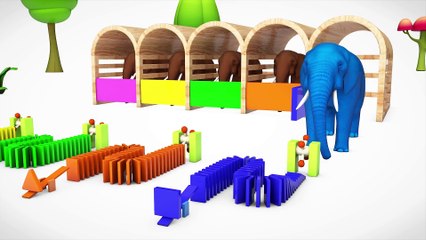 Learn Color & Learn Shapes Spinning Elephant Animals W 3D Cartoon Nursery Rhymes Song For Kids