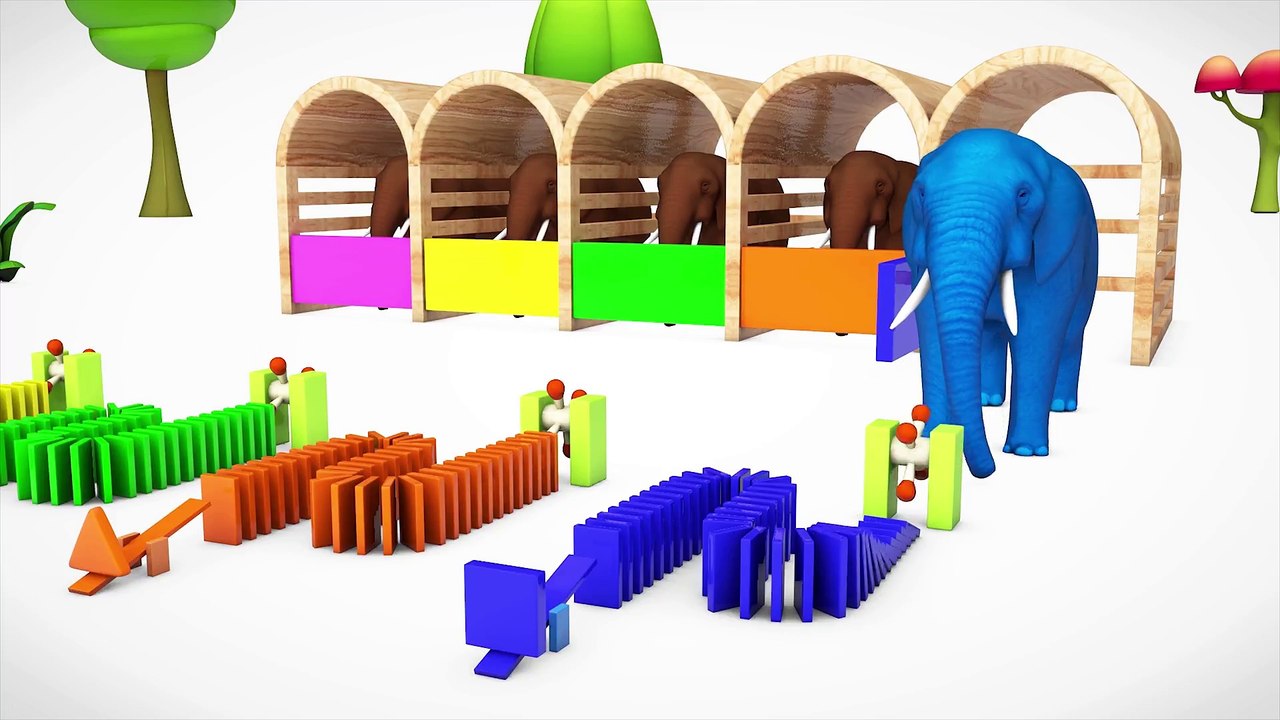 Learn Color & Learn Shapes Spinning Elephant Animals W 3D Cartoon Nursery Rhymes Song For Kids