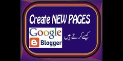 How To Create New Pages Blogger Urdu Hindi David Yusaf