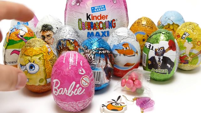 15 Mega Surprise Eggs - Toys Unboxing (Angry Birds, Mascha, Spongebob, Harry Potter, Disney & ???)