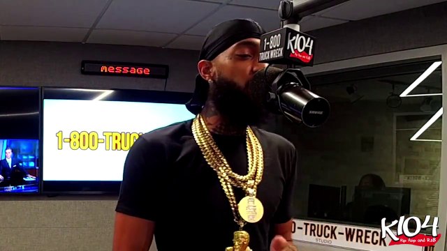 Nipsey Hussle Slauson Style Freestyle @ K-104 Hip Hop and R&B with Bay Bay, 03-02-2018