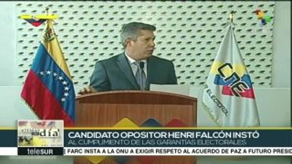 Venezuela: insta Henri Falcón al cumplimiento de garantías electorales