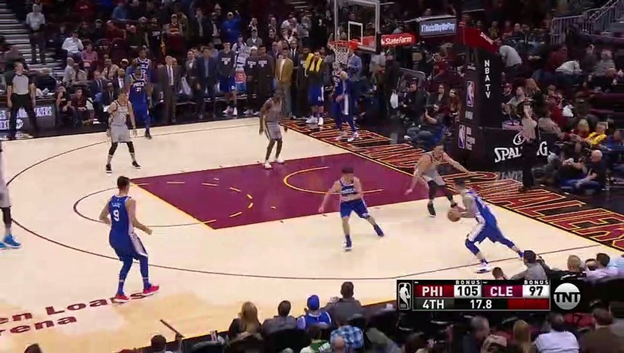 Jordan Clarkson throws ball at Dario Saric, setting off Cavaliers
