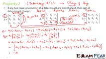 Maths Determinants part 10 (Property 2: Interchange 2 rows or columns ) CBSE Mathematics XII 12