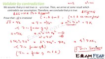 Maths Mathematical Reasoning part 11 (Validation by contradiction ) CBSE class 11 Mathematics XI