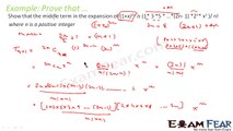 Maths Binomial Theorem part 10 (Examples Middle term) CBSE Class X1