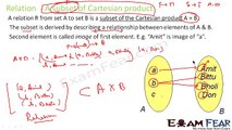 Maths Relation & Functions Part 4 (relation in terms of cartesina Product) Mathematics CBSE Class X1