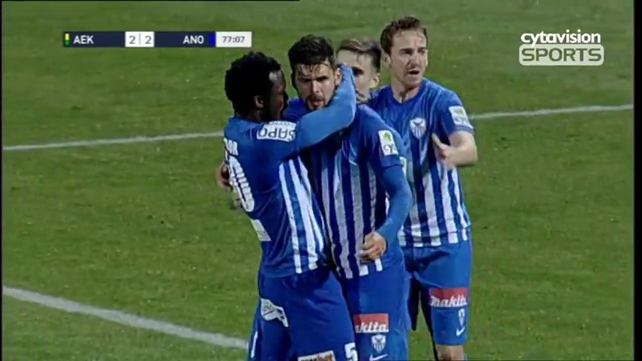 2-2 Michal Ďuriš Equalizer Goal - AEK Larnaca 2 - 2 Anorthosis - 03.03.2018