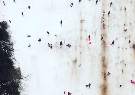 Drone Footage Shows Sledging in Dublin as Ireland Hit With Severe Snow