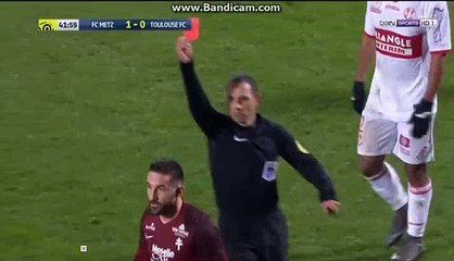 Julian  Palmieri  RED  CARD     HD Metz 1 - 0	Toulouse 03-03-2018