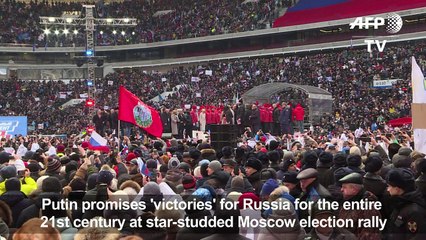 Putin promises 'victories' for Russia at star-studded rally
