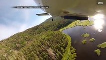 Ils réempoissonnent un lac de montagne grâce à un largage de poissons en avion !
