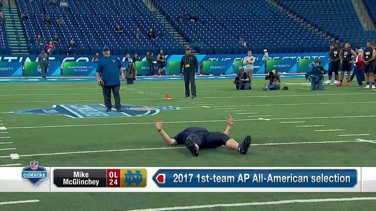 Mike McGlinchey 2018 NFL Scouting Combine workout