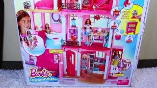 NEW Barbie Dream House Dollhouse new Furnished Mansion + Pool & Garage with Disney Princesses Elsa
