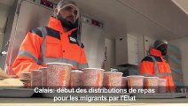 Migrants à Calais: premières distributions de repas par l'Etat