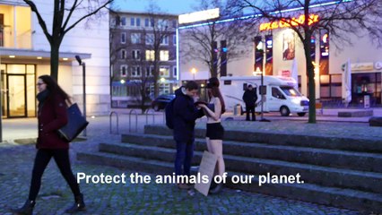 Exception for animals? - Flashmob against real fur - Neubrandenburg/Germany - 12/2017