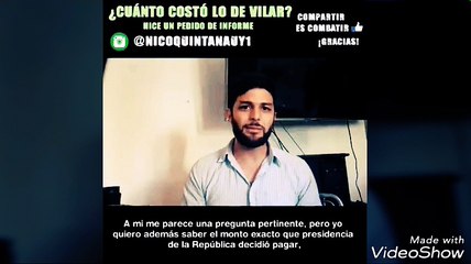 ¿CUÁNTO COSTÓ LO DE VILAR? - PEDIDO DE INFORME - NICOLÁS QUINTANA (MARZO 2018)