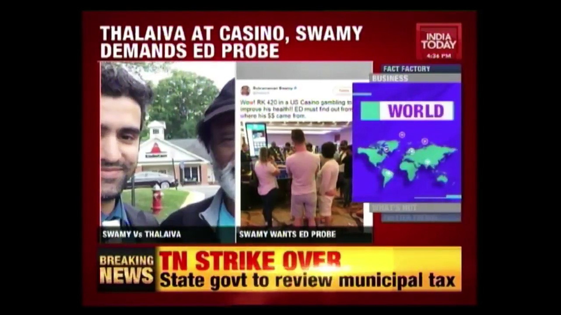 Swamy Tweets Picture Of Rajini At U.S Casino
