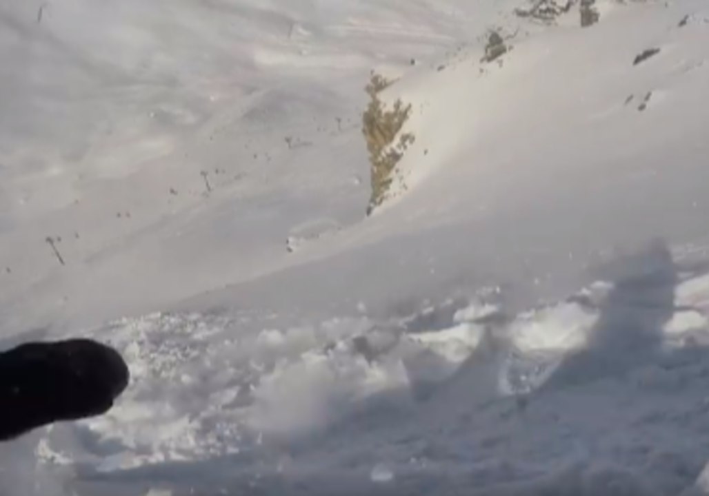 Snowboarder Escapes Tignes Avalanche