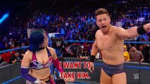 What colorful words does Sasha Banks use to characterize The Miz_