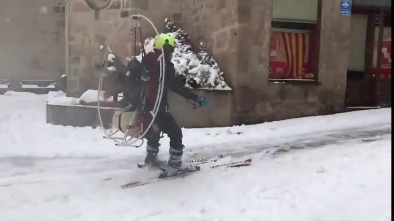 Propulsé en Ski par un moteur d'avion ULM !
