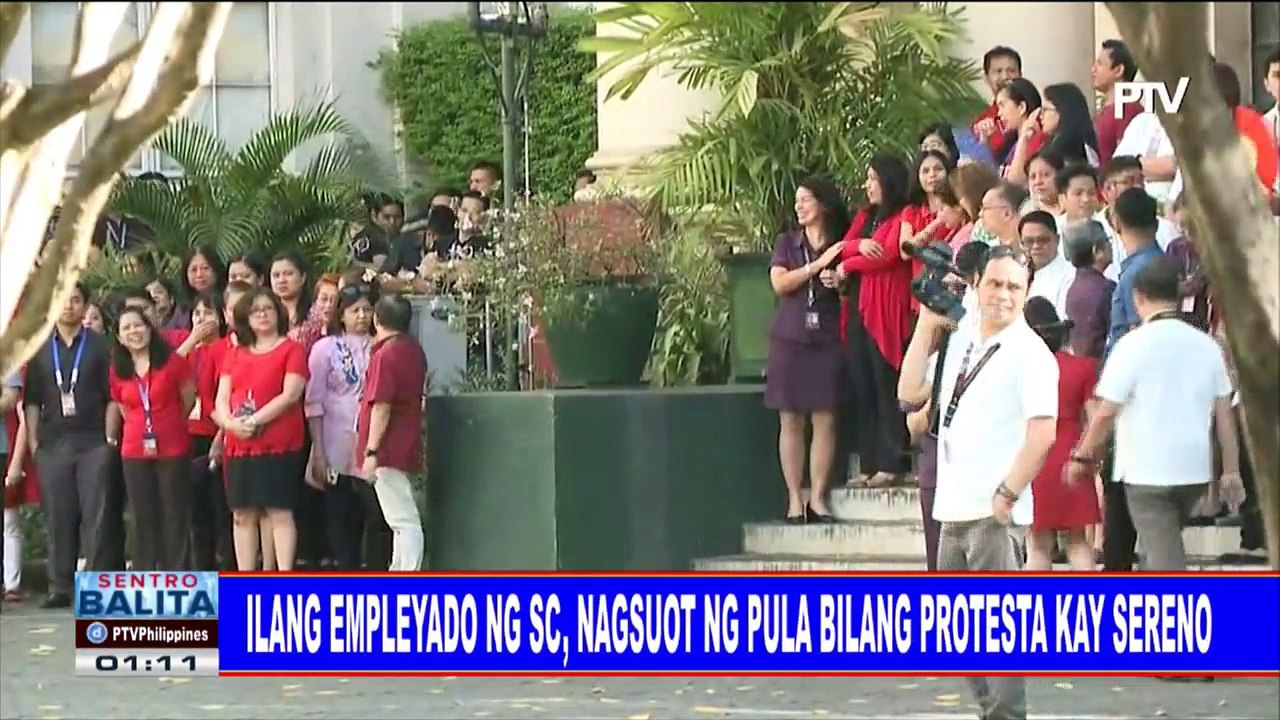 Ilang empleyado ng SC, nagsuot ng pula bilang protesta kay Sereno