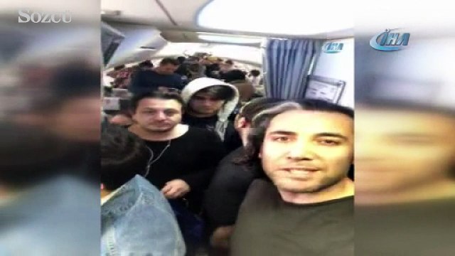 Uçakta sinir krizi geçiren yolcular, gözyaşlarına boğuldu