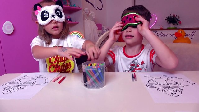 Макс и Катя САМИ СНЯЛИ ЧЕЛЛЕНДЖ Три Маркера ⁄ Катя против Макса ⁄ 3 marker challenge kids edition