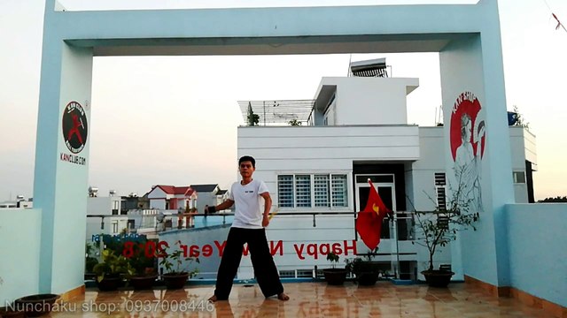 Côn nhị khúc xốp mô phỏng côn inox chuông lengkeng. #Nunchaku. #Kanshop. Côn nhị khúc xốp