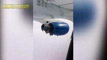 Landing a passenger plane with one engine.  هبوط طائرة ركاب بمحرك واحد في قرغيزستان